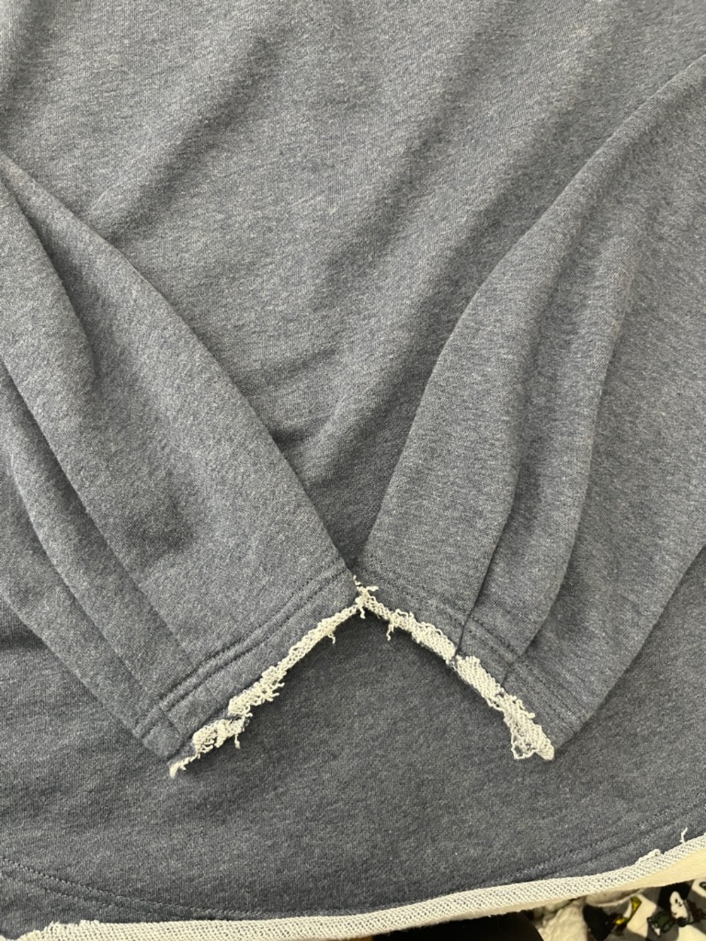 Natural Life Boho Oversized Knit Trim Sweatshirt Blue S/M Raw Hem - Picture 11 of 13